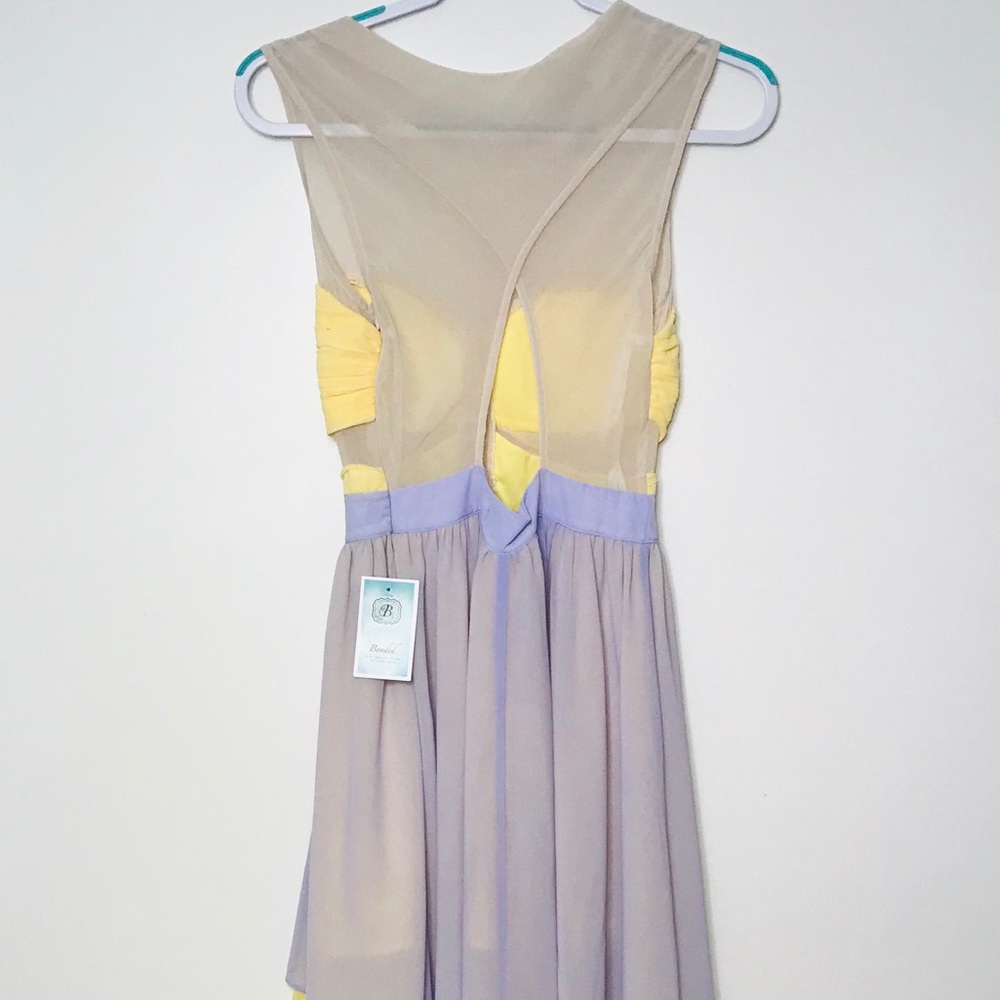 Bonded High Low Cross Open Back Dress - Picture 8 of 8